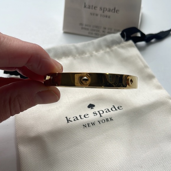 KATE SPADE Studded Gold Hinged Bangle Bracelet - Picture 2 of 5